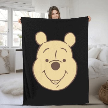 Discover Disney Winnie The Pooh Classic  Bear Big Face Fleece Blankets