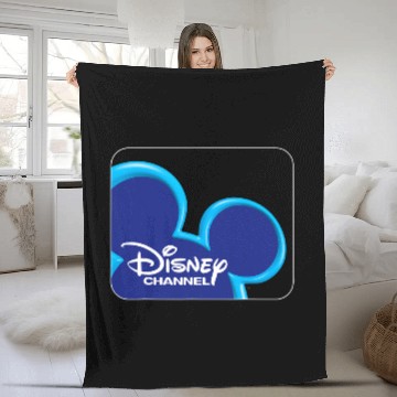Discover Disney Channel  Mickey Mouse Blue Retro 2000s Logo Fleece Blankets