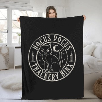Discover Disney Hocus Pocus Thackery Binx Big Cat Celestial Circle V2 Zip Fleece Blankets