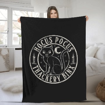 Discover Disney Hocus Pocus Thackery Binx Big Cat Celestial Circle Fleece Blankets