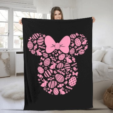 Discover Disney Minnie Mouse Pink Easter Baseball Tees Fleece Blankets