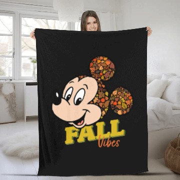 Discover Disney Mickey Mouse Fall Vibes Autumn Leaves Fleece Blankets