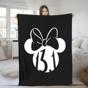 Discover Disney Mickey And Friends Minnie Mouse Half Marathon 13.1 Baseball Tees Fleece Blankets