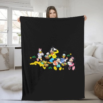Discover Disney Mickey and Friends Easter Egg Hunt Fleece Blankets
