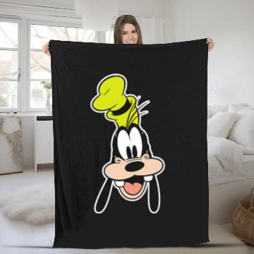 Discover Disney Mickey And Friends Goofy Face Small Pocket Logo Baseball Tees Fleece Blankets