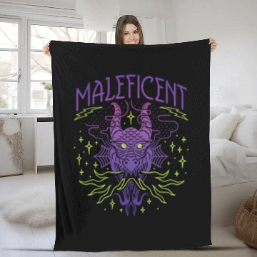 Discover Disney Villains Maleficent Dragon Line Design Fleece Blankets