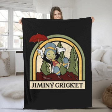 Discover Disneyss Pinocchio Jiminy Cricket Established 1940 Baseball Tees Fleece Blankets