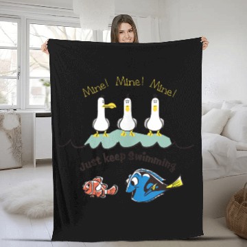 Discover Disneyss Pixars Finding Nemo Mine Mine Mine Just Keep Swimming Baseball Tees Fleece Blankets