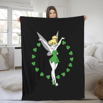 Discover Disney Tinker Bell Ring of Shamrocks St. Patricks Day Fleece Blankets