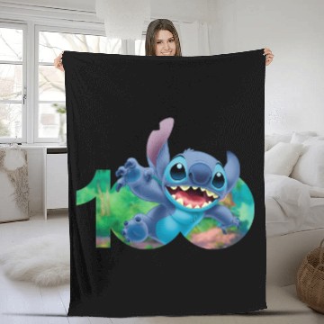 Discover Disney 100 Anniversary Stitch D100 Logo Baseball Tees Fleece Blankets