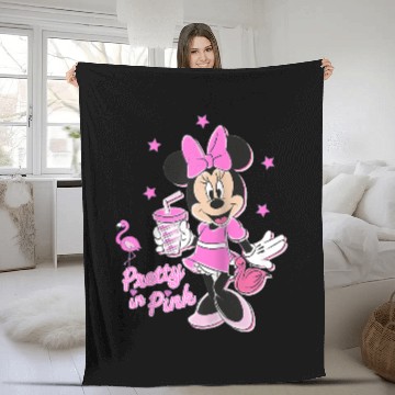 Discover Disney Minnie Mouse Pretty in Pink Raglan Baseball Fleece Blankets Fleece Blankets