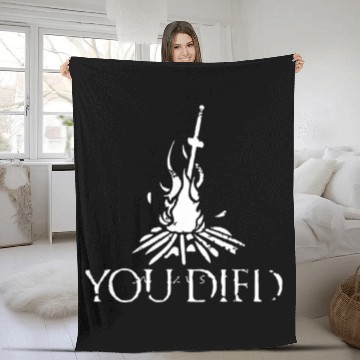 Discover YOU DIED DARK SOULS Fleece Blankets