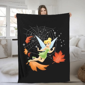 Discover Disney Peter Pan Tinker Bell Fall Spider Web Leaf Hawaiians Fleece Blankets