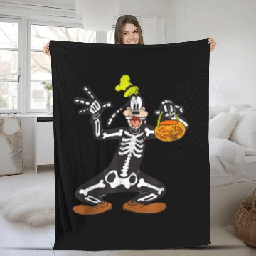 Discover Disney Goofy Skeleton Halloween Fleece Blankets