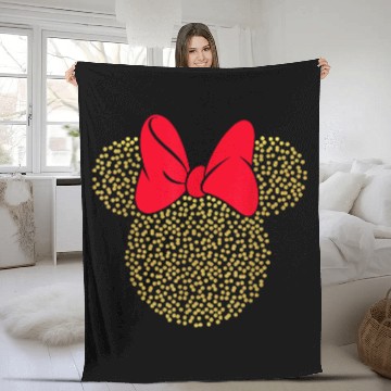 Discover Disney Minnie Mouse Dotted Gold Icon Fleece Blankets Fleece Blankets