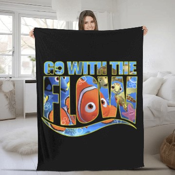 Discover Disneyss Pixars Finding Nemo Go With The Flow Logo Filled Zip Fleece Blankets