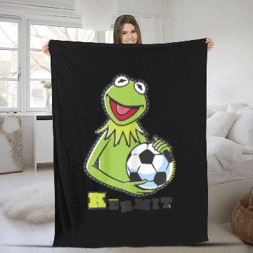 Discover Disneyss The Muppets Kermit Soccer Ball Vintages Stencil Logo Fleece Blankets