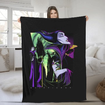 Discover Disney Sleeping Beauty Maleficent Large Side Por Fleece Blankets