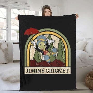 Discover Disneyss Pinocchio Jiminy Cricket Established 1940 Zip Fleece Blankets