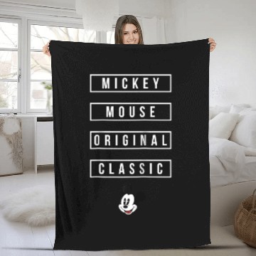 Discover Disney Mickey Mouse Original 90th Anniversary Raglan Baseball Fleece Blankets Fleece Blankets