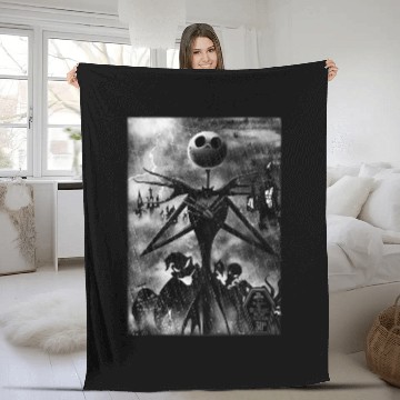 Discover Disney The Nightmare Before Christmas 2024 Jack In Graveyard Zip Fleece Blankets