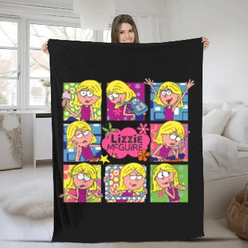Discover Disney Lizzy Mcguire Multi Lizzie's Moods Big Chest Panels Fleece Blankets
