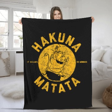 Discover Disneyss Lion King Distressed Hakuna Matata Stamp Graphic Fleece Blankets Fleece Blankets