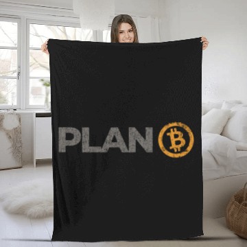 Discover Bitcoin Plan B Crypto Hodl BTC Cryptocurrency Fleece Blankets