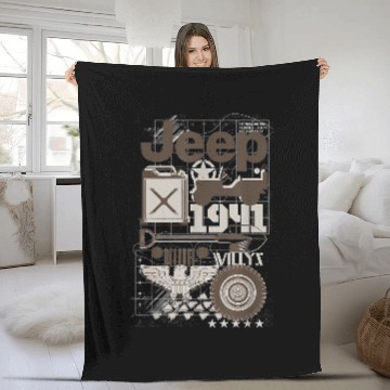 Discover Jeep Dad Willys 1941 Fleece Blankets
