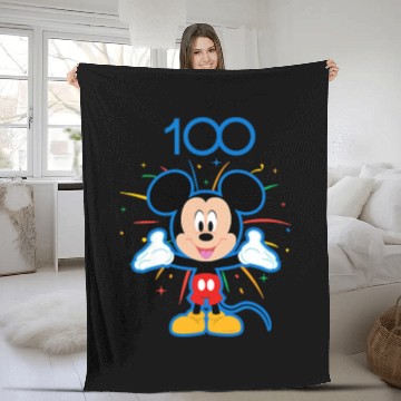Discover Disney 100 Anniversary Mickey Mouse Fireworks Burst D100 Fleece Blankets