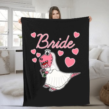 Discover Dinosaur Dino Bride TRex Wedding Planner Engagement Fleece Blankets