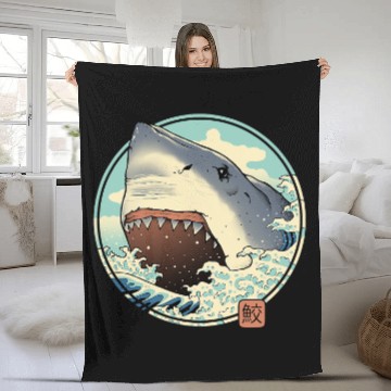 Discover Ocean Shark Attack Fleece Blankets