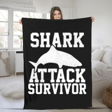 Discover Ocean Shark Attack Survivor Shark Attack Fleece Blankets