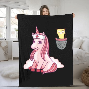 Discover Unicorns Grumpy Pocket Cat Unicorns Meowgical nurses Caticorn Gift Pet Fleece Blankets