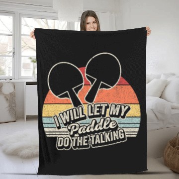 Discover Table Tennis PP Ping Pong vintages Retro Funny Table Tennis Fleece Blankets