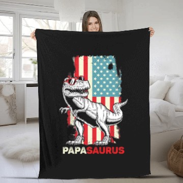 Discover Dinosaur Dino Papasaurus Rex Dad Papa Dinosaur TRex Papa Saurus 6 Fleece Blankets