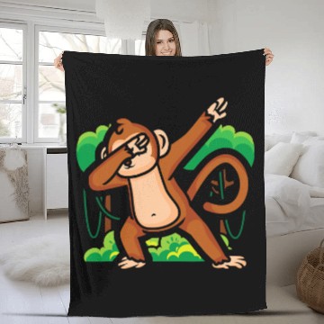 Discover Monkey Lover Ape Zookeeper Primatologist Dab Dabbings Chimpanzee Fleece Blankets