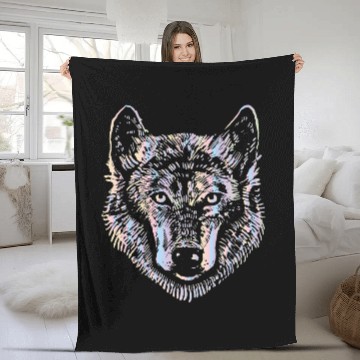 Discover Wolves wolfs Preppy Art wolfs Pastel Coyote Coyote Fleece Blankets