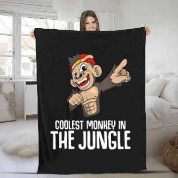 Discover Monkey Lover Coolest Monkey In The Jungle Fleece Blankets