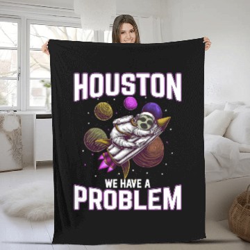 Discover Sloth Gift Houston we have a problem astonaut pajamas astronaut sloth Fleece Blankets