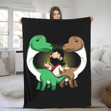 Discover Dinosaur Dino Christian Jesus Saves Dino Dinosaur Nerd Fleece Blankets