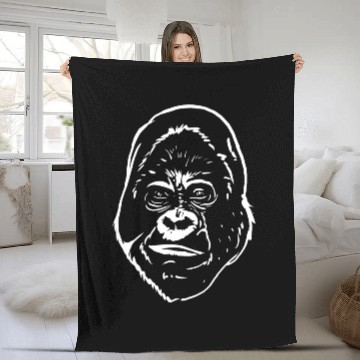 Discover Monkey Lover Big Monkey Face Fleece Blankets