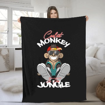 Discover Monkey Lover Coolest Monkey In The Jungle 2 Fleece Blankets