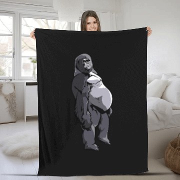 Discover Monkey Lover Big Monkey Face 1 Fleece Blankets