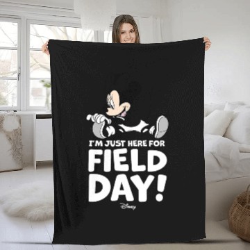 Discover Disney - Mickey Just Here For Field Day Baseball Tees Fleece Blankets