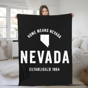 Discover Womens Nevada State Home State Retro Distressed Fleece Blankets