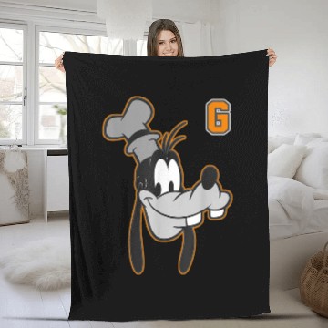 Discover Disney Goofy Orange Outline Portrait Fleece Blankets