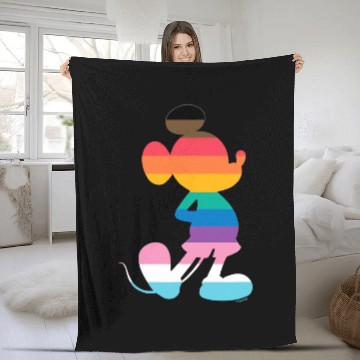 Discover Disney Mickey Mouse Pride Inclusive Pose Rainbow Icon Fill Zip Fleece Blankets