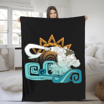 Discover Disney Moana Maui Hook Surf and Sun Gradient Graphic 3D Fleece Blankets