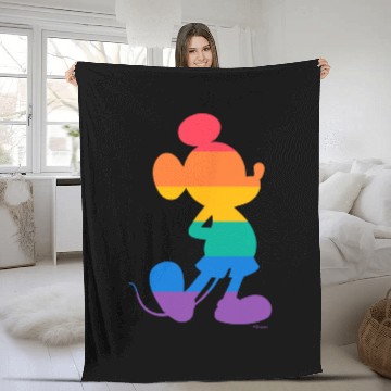 Discover Disney Mickey Mouse Pride Classic Pose Rainbow Icon Fill Zip Fleece Blankets